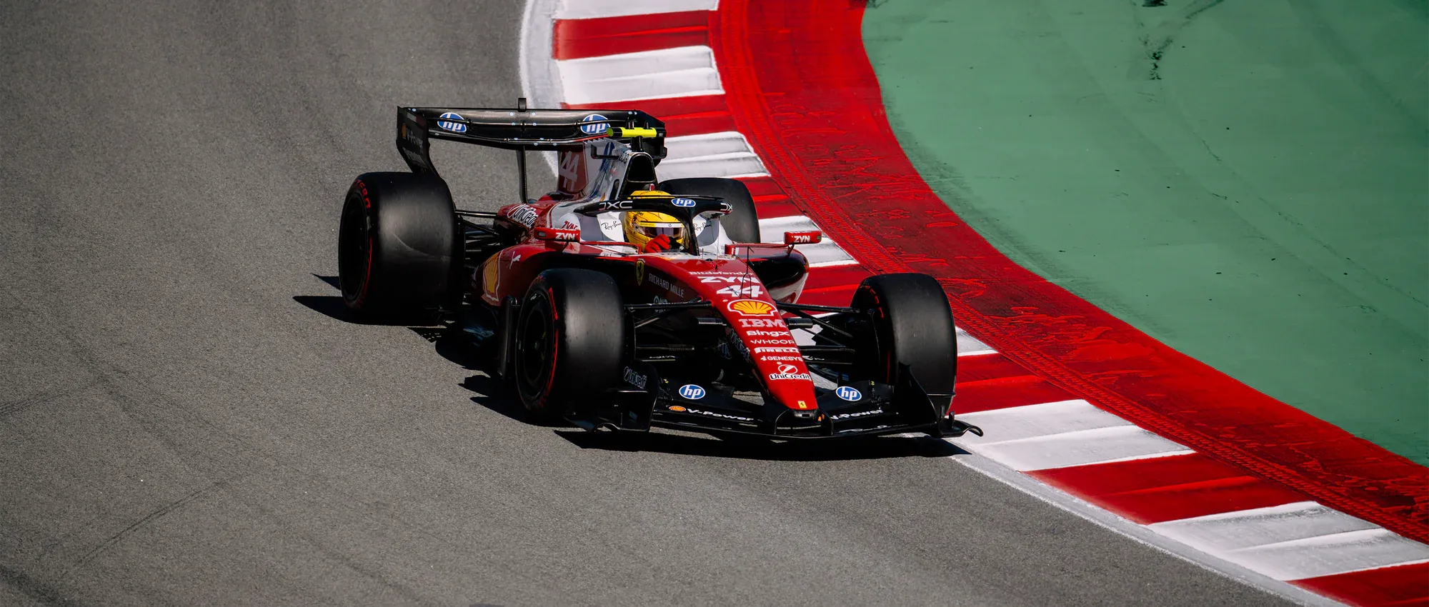 Hamilton's Ferrari SF-26 in qualifying trim at Barcelona